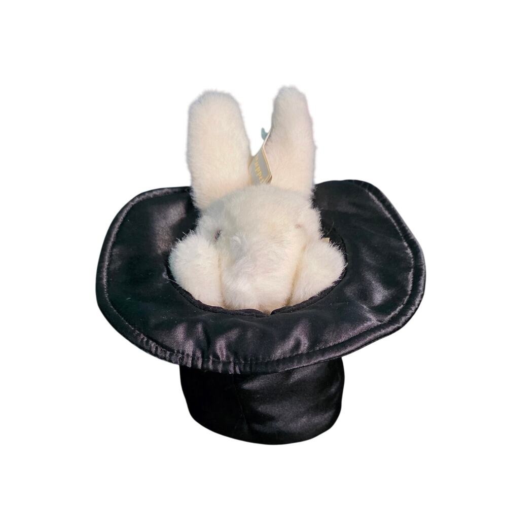 Stuffed Animal Jerry Elsner White Rabbit Black Magician's Hat Plush Puppet‎